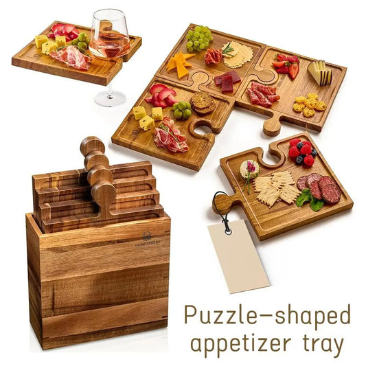 Planche à charcuterie pour fromages et pains | Puzzle très conviviale 4 petits plateaux à partager