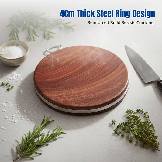 Planche à découper en bois de fer magnifique ustensile  par  son design et sa forme rond 