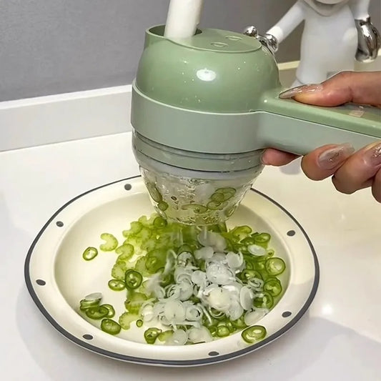  hachoir Électrique Multifonctionnel pour Légumes découpe d'un poireau 