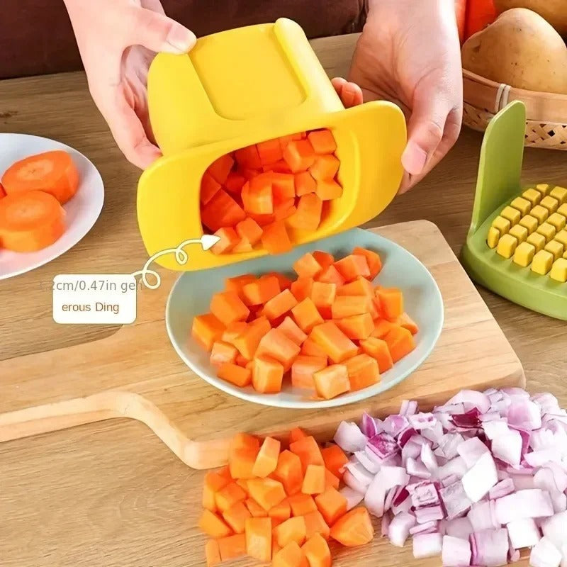 trancheuse multifonctionnellel l'appareil en deux le socle et la partie du dessus ou se trouve les légumes coupés 