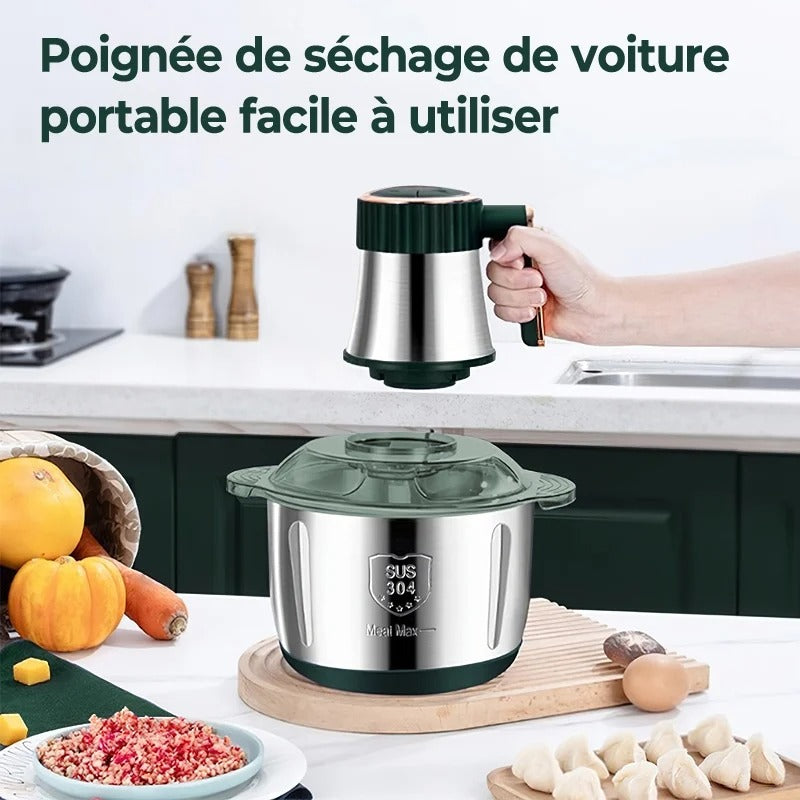 hachoir à viande électrique en deux partie avec sa poignée 