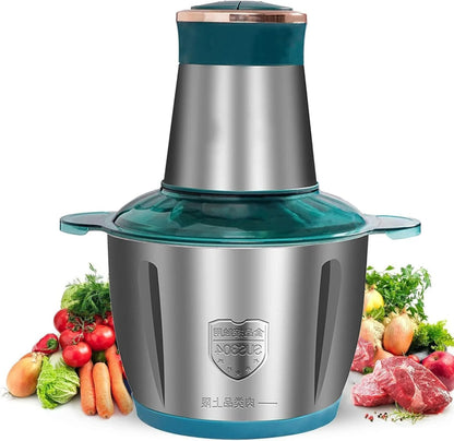  hachoir à viande électrique 2L en acier inox avec ses deux poignées 