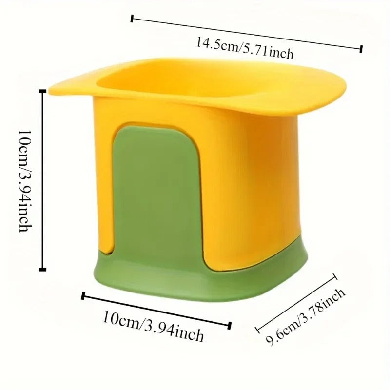 trancheuse multifonctionnelle  les dimensions H 10 cms L 14 cms  la base 9,6 cms sur une face sur l'autre 10 cms 