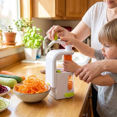 coupe légumes utilise par un enfant
