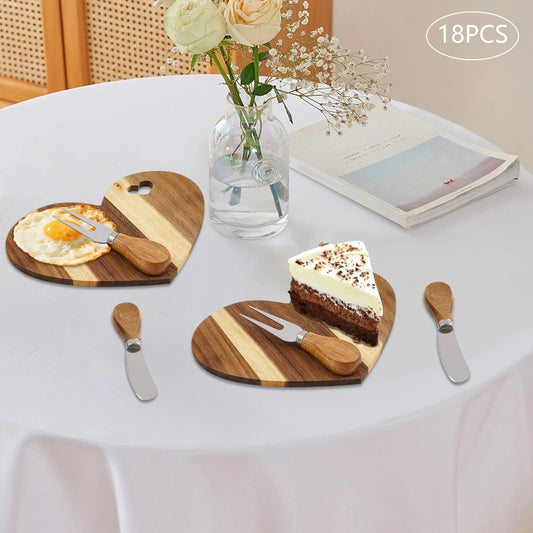ensemble de planches à fromage deux coeur pour un seul repas 