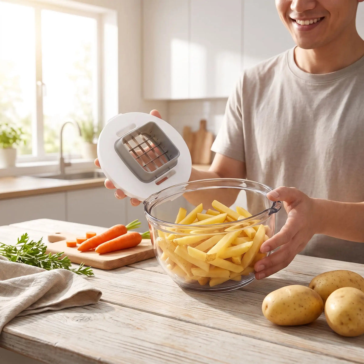 Hachoir à légumes multifonctionnel 3-en-1 | Sécurisé