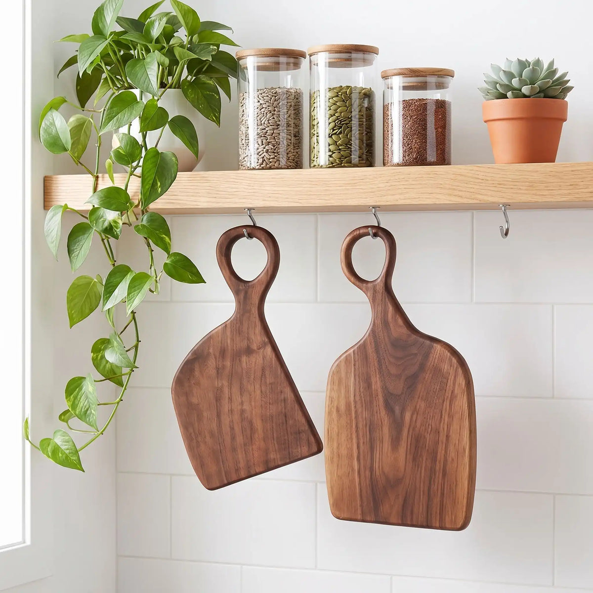 Planche à découper en bois d'acacia et de noyer naturel | Durable