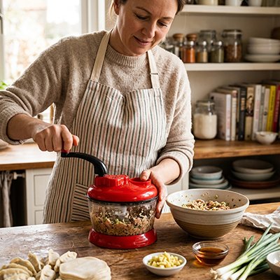 Hachoir cuisinère prépare un paté 