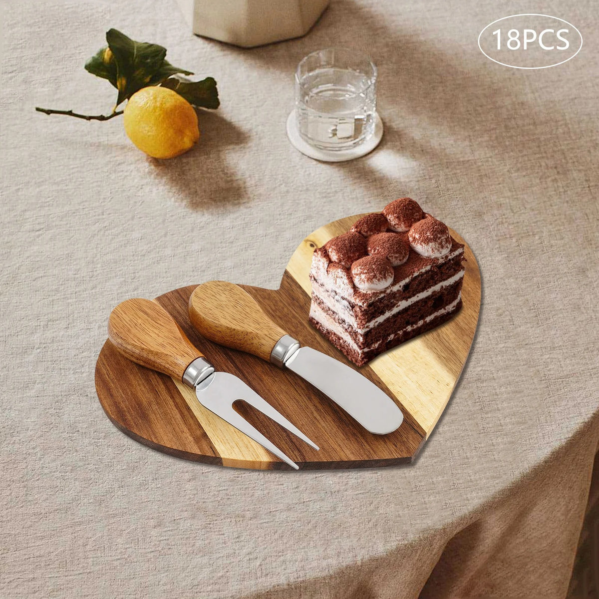 Ensemble de 18 planches à fromage bois acacia coeur | Premium