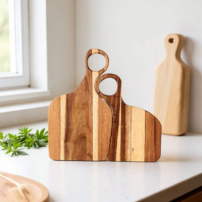 Planche à découper en bois d'acacia et de noyer naturel | Durable