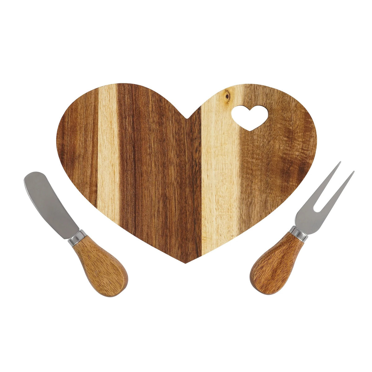 Ensemble de 18 planches à fromage bois acacia coeur | Premium