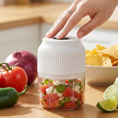 Mini hachoir électrique et ses légumes 