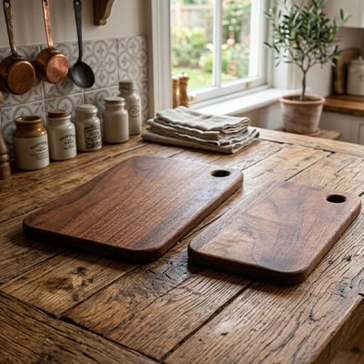 Planche à découper bois  trou pour suspendre la planche 